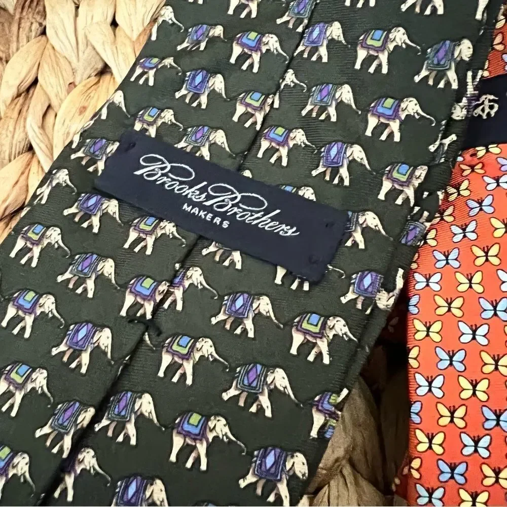 Brooks Brothers Italian Print Silk Nature Tie Collection